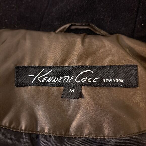 Kenneth Cole Faux Leather Quilted Shacket with an Adjustable Hood - Sz M - Picture 11 of 15